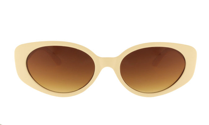 Patti White Oval Sunglasses