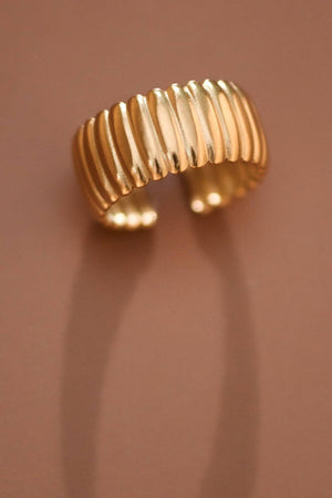 18K Gold Plated Waterproof Stainless Steel Ring - 7884