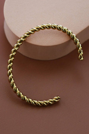 18K Gold Plated Waterproof Stainless Steel Cuff - 7204
