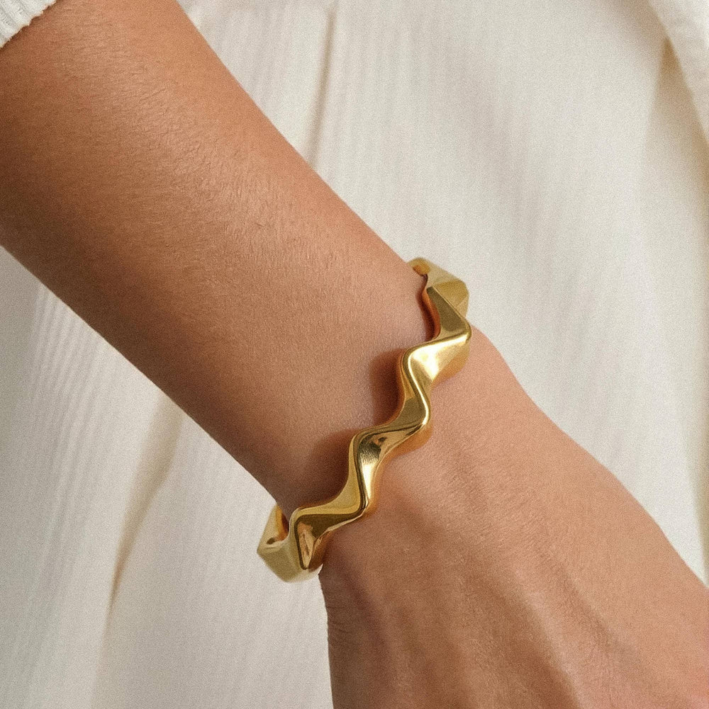 Non-Tarnish Wave Cuff Bracelet