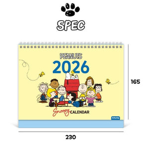 PEANUTS Snoopy 2026 Desk Calendar with deco stickers