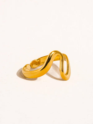 Gold Plated & Non-Tarnish Abstract Thin Ring