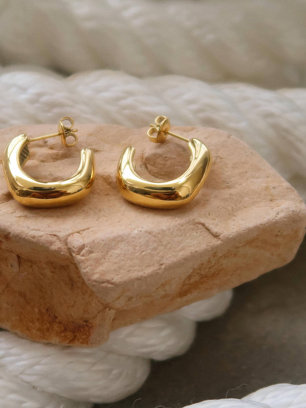 18K Gold Plated Non-Tarnish Classic C Hoop Earring