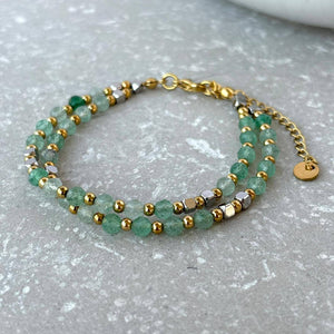 Tarnish Resistant Double Layer Beaded Bracelet