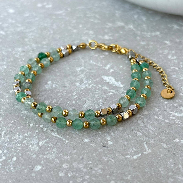 Tarnish Resistant Double Layer Beaded Bracelet