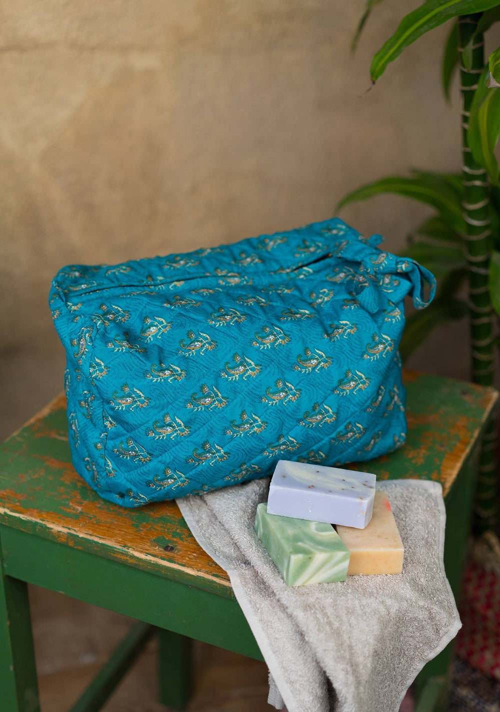Recycled Sari Zip Wash Bag