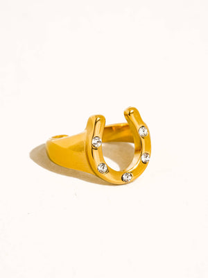 Non-Tarnish Gold Horseshoe Statement Ring