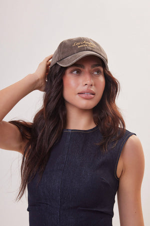 Los Angeles Health Club Baseball Cap in Washed Brown
