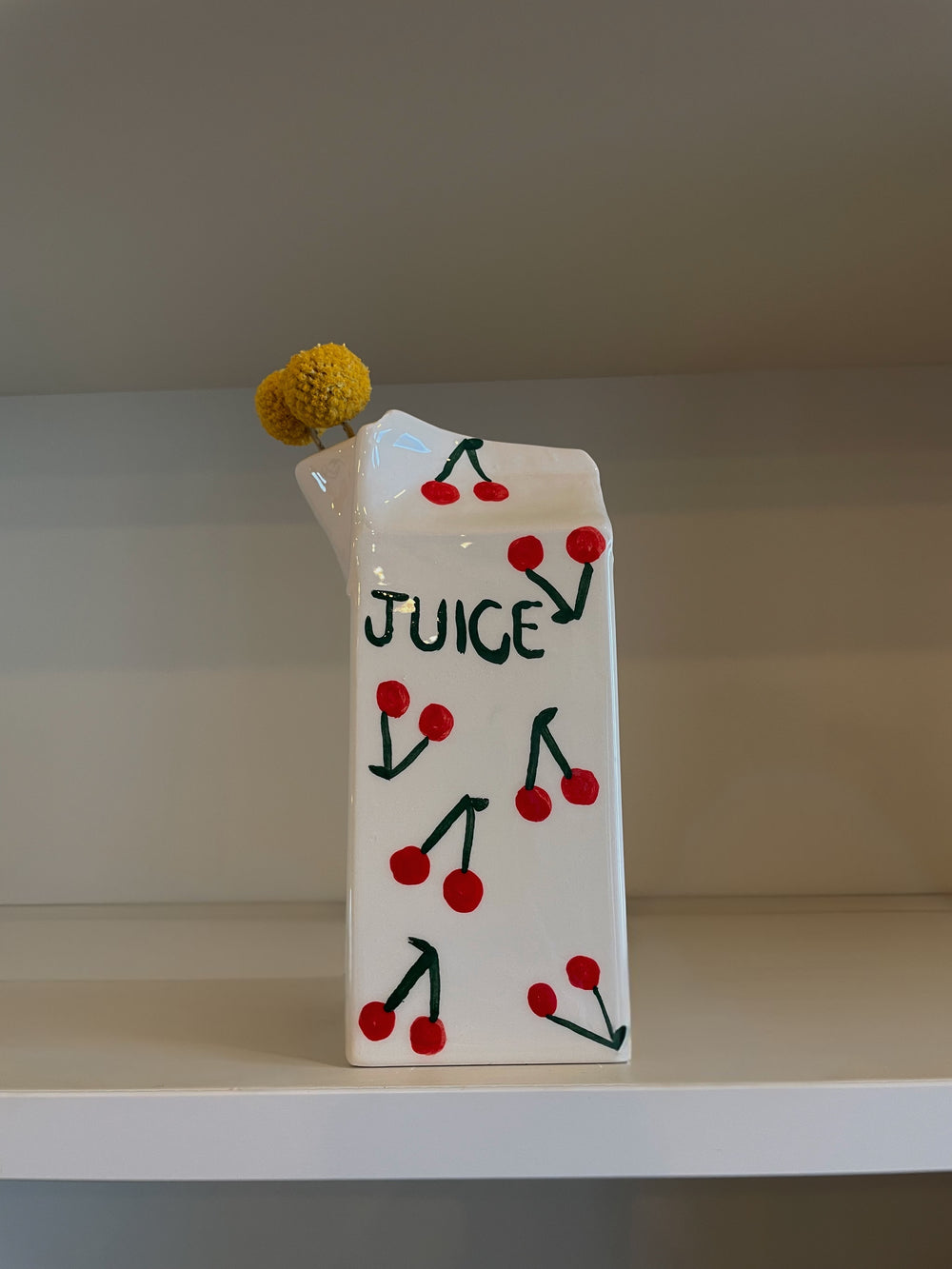 Handmade Cherry Pattern Ceramic Vase