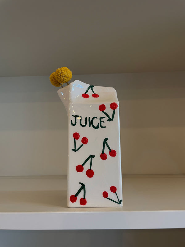 Handmade Cherry Pattern Ceramic Vase
