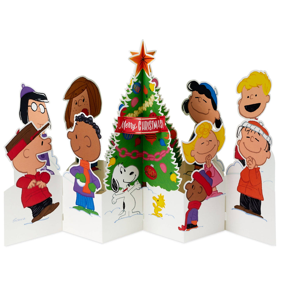 Christmas Card - 3D Pop up Jumbo Peanuts™ Children & Snoopy