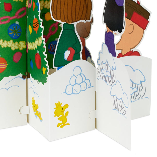Christmas Card - 3D Pop up Jumbo Peanuts™ Children & Snoopy