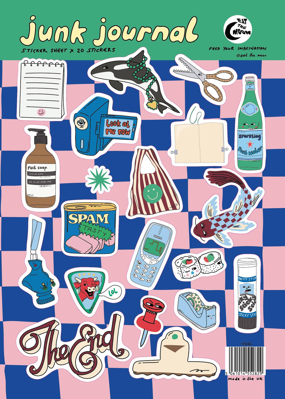 A5 sticker sheet; junk journal design, notebooks