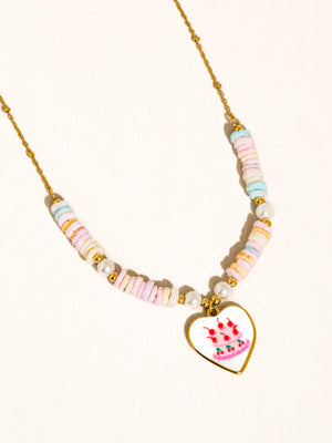 Mindy 18K Gold Non-Tarnish Boho Heart Shell Necklace
