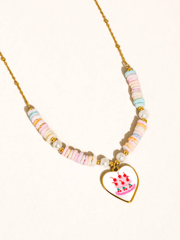 Mindy 18K Gold Non-Tarnish Boho Heart Shell Necklace