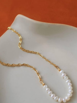 Margaux 18K Gold Non-Tarnish Freshwater Pearl Chain Necklace