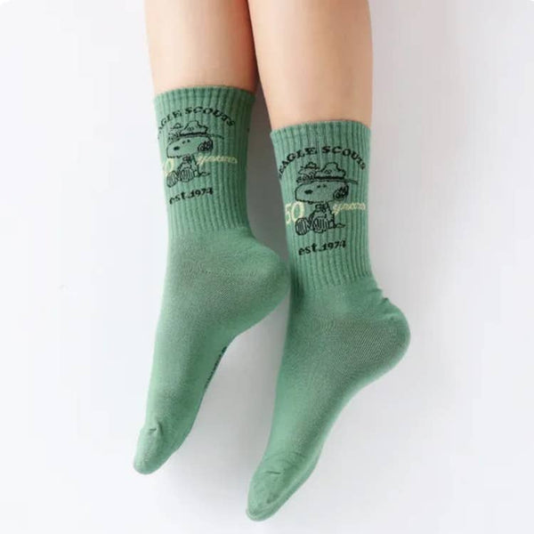 Peanuts Snoopy Scout 50th Celebtate Crew Ankle Socks-