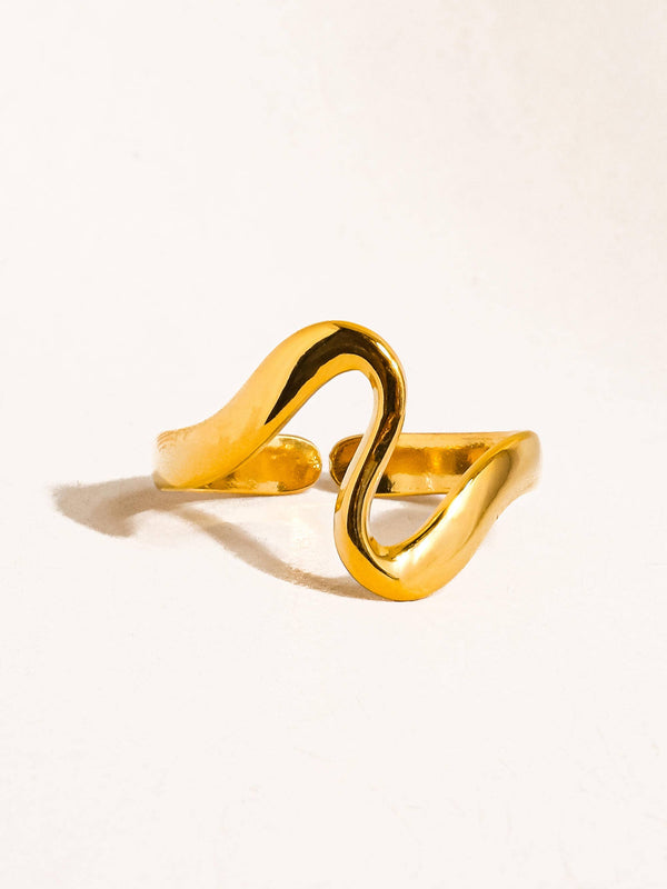 Gold Plated & Non-Tarnish Abstract Thin Ring