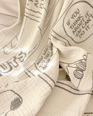Snoopy & Woodstock Reversible Cotton Throw