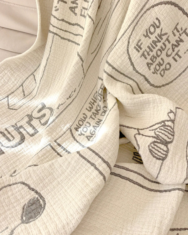 Snoopy & Woodstock Reversible Cotton Throw