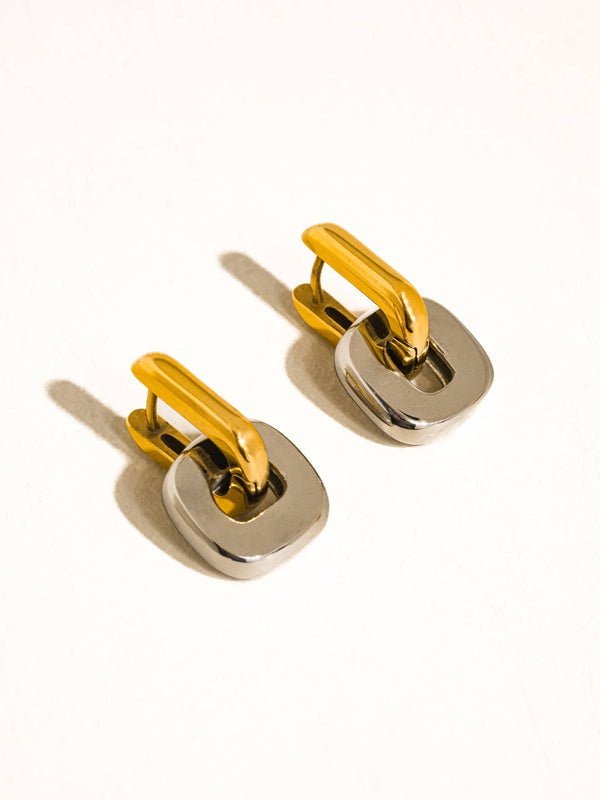 Gold Non-Tarnish Link Drop Earrings