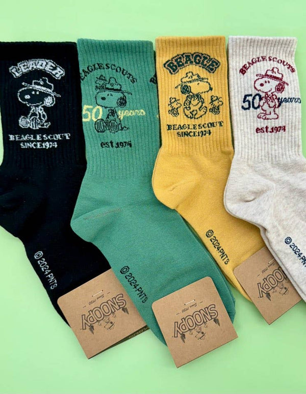 Peanuts Snoopy Scout 50th Celebtate Crew Ankle Socks-