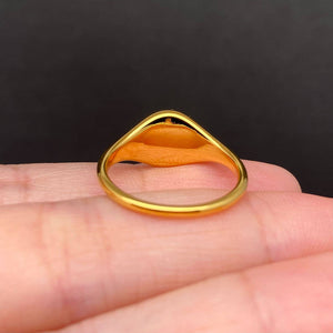 Multi style flowers Signet 18K Gold Plated S.Steel Ring -FGS