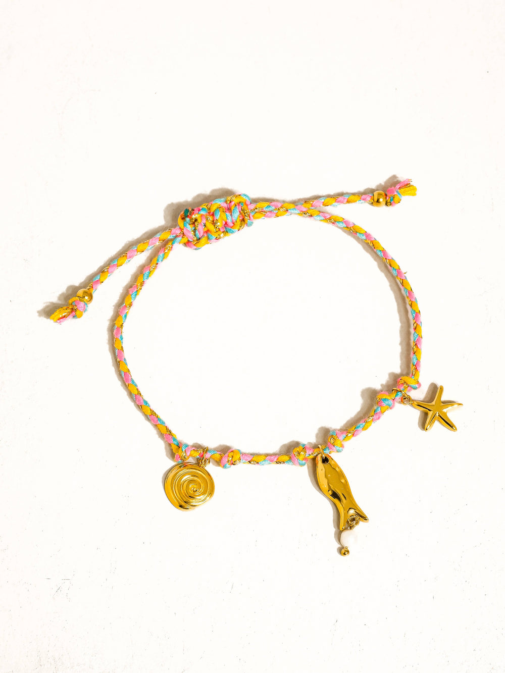 Gold Plated & Non-Tarnish Summer Rope Charm Bracelet