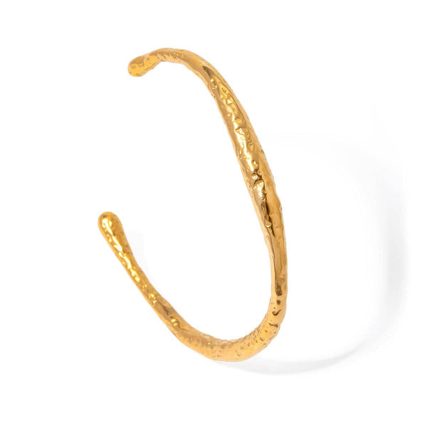 Textured Open Cuff Bracelet - Gold or Silver