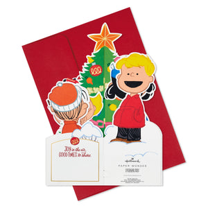 Christmas Card - 3D Pop up Jumbo Peanuts™ Children & Snoopy