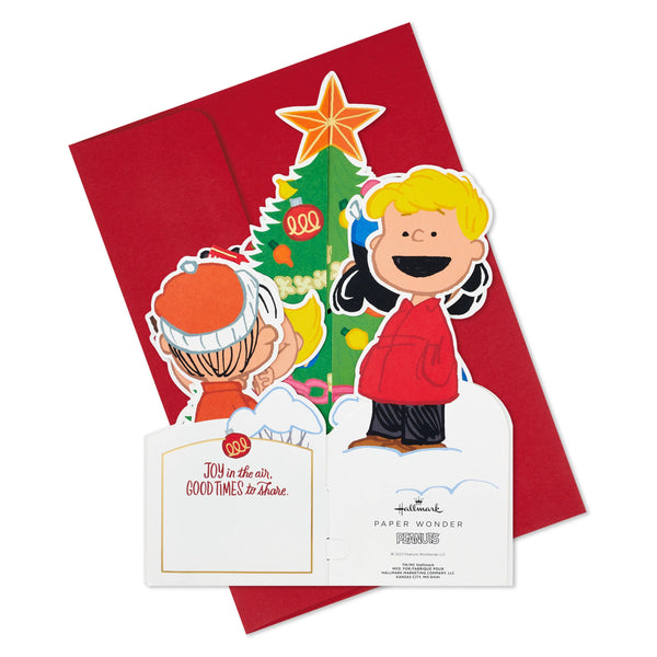 Christmas Card - 3D Pop up Jumbo Peanuts™ Children & Snoopy