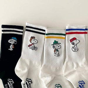 Peanuts Variety Snoopy 2Line Crew Ankle Socks
