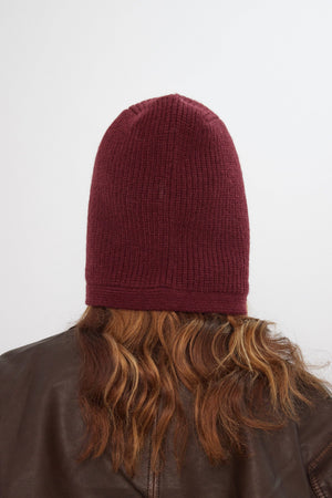 Knitted Hood in Burgundy