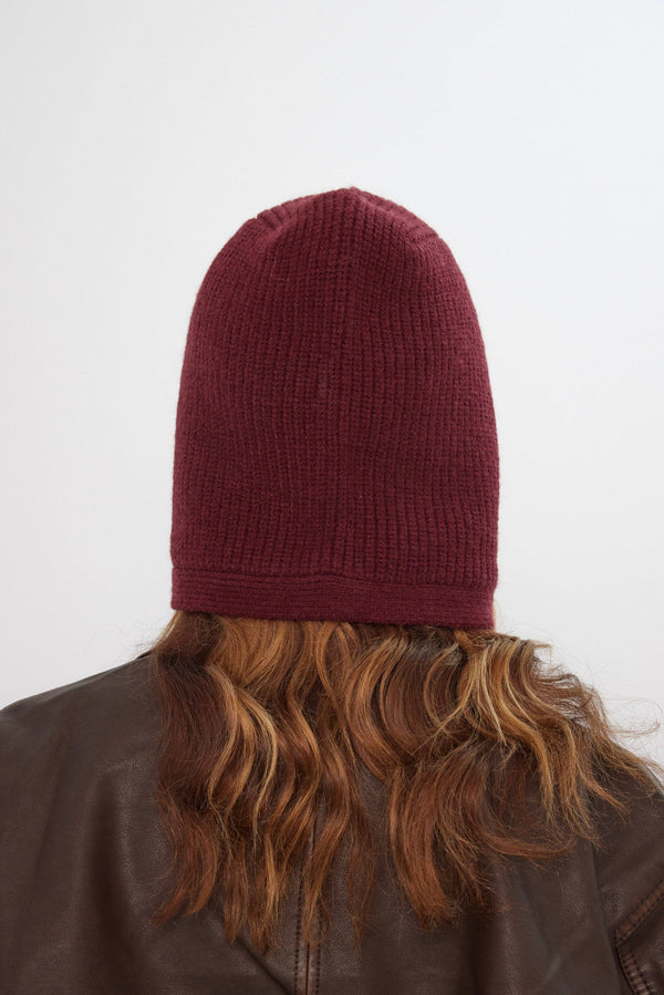 Knitted Hood in Burgundy