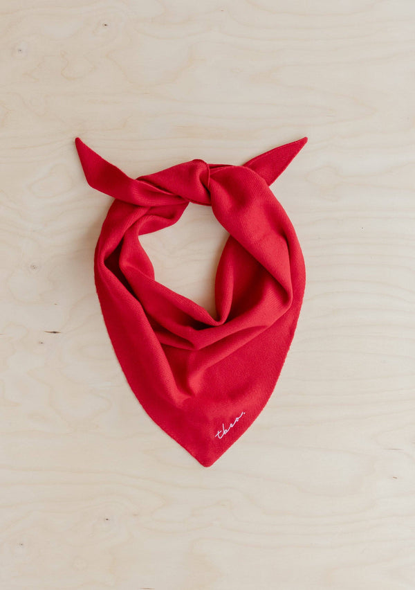 Merino Triangle Scarf in Red