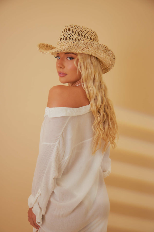 Straw Cowboy Hat in Natural