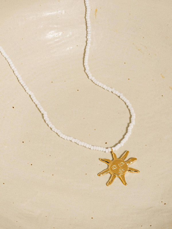 Iridessa 18K Gold Non-Tarnish Sun Beaded Necklace