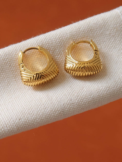 Non-Tarnish Textured Hoop Earrings
