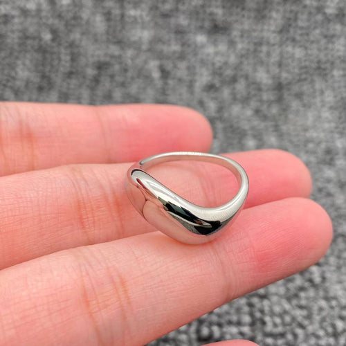 Glossy Wave Design 18K Gold Plated S.Steel Ring - FGS