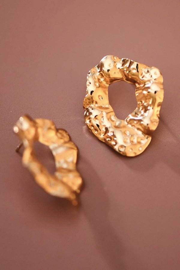 18K Gold Plated Waterproof Stainless Steel Stud Earrings - 7641
