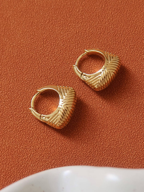 Non-Tarnish Textured Hoop Earrings
