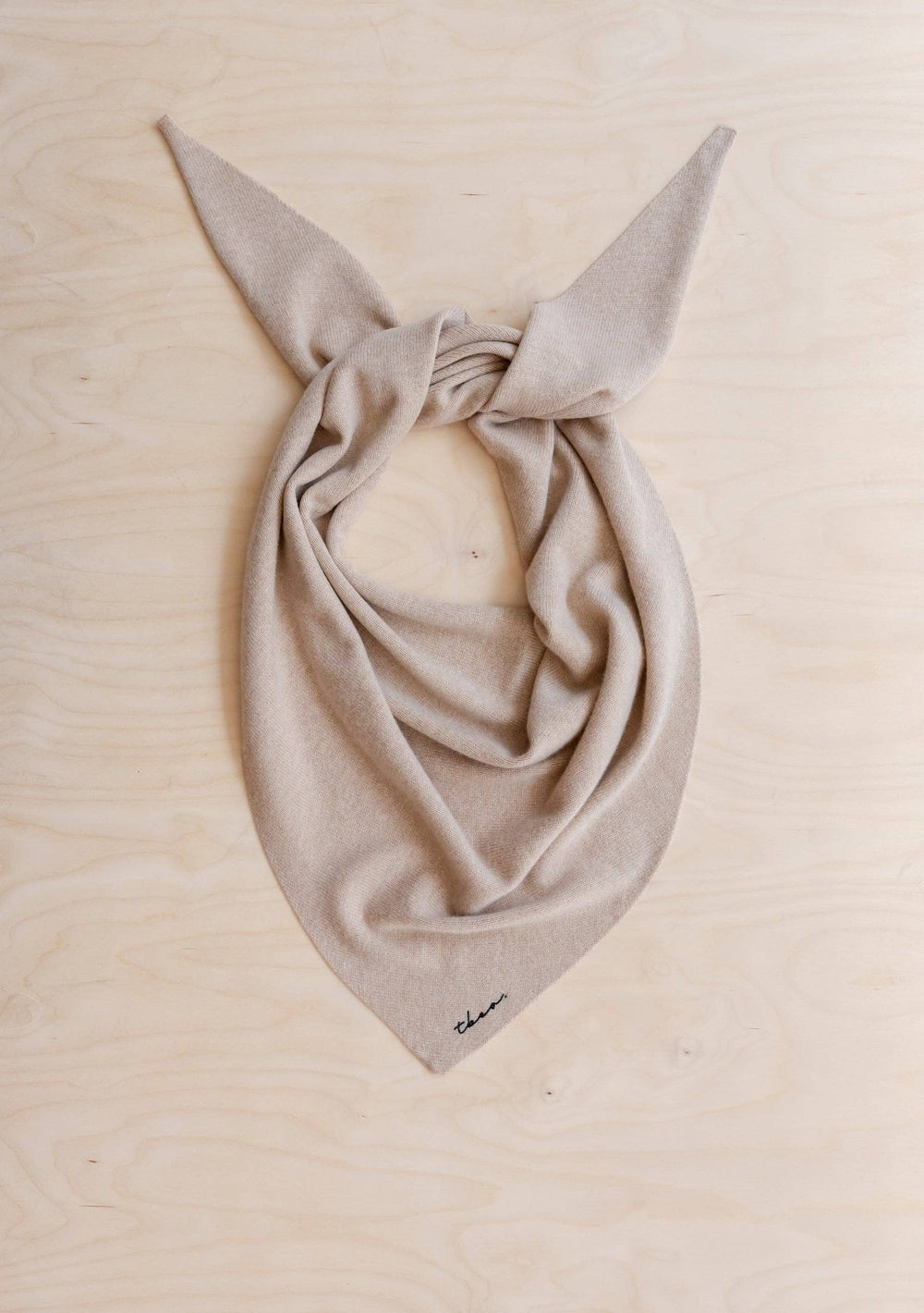 Large Merino Wool Triangle Scarf in Sourdough