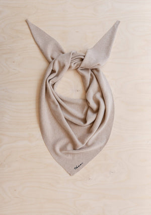 Large Merino Wool Triangle Scarf in Sourdough