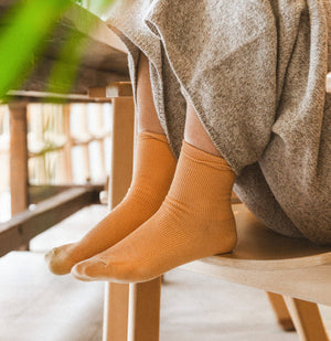 Classic Rib Socks in Almond