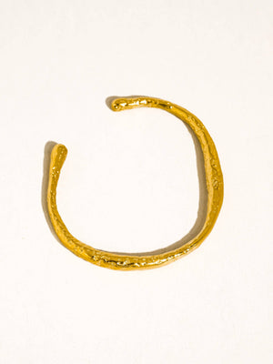 Gold Non-Tarnish Textured Open Cuff Bracelet