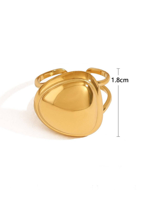 18K Gold Plated Waterproof Stainless Steel Ring - 7964