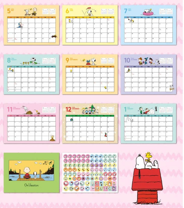 PEANUTS Snoopy 2026 Desk Calendar with deco stickers