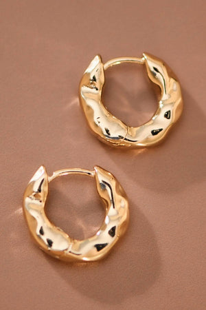Gold Plated Small Hammered Hoops