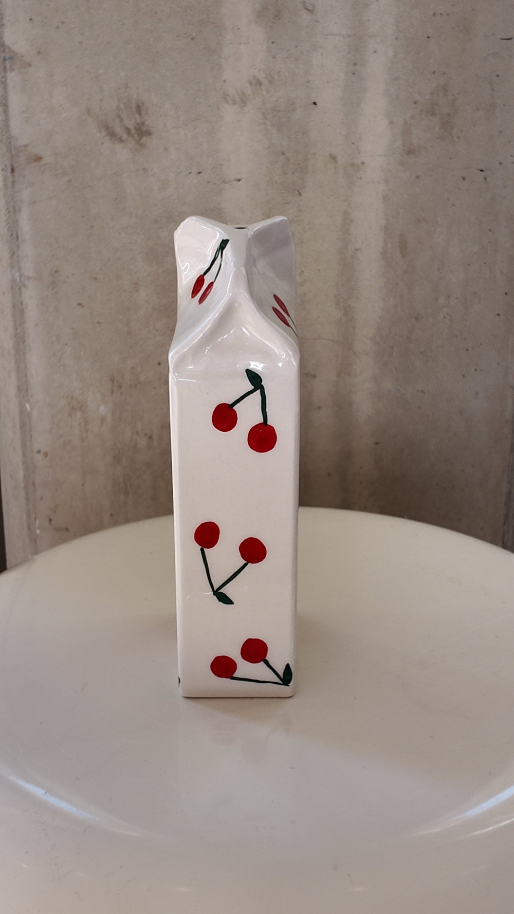 Handmade Cherry Pattern Ceramic Vase