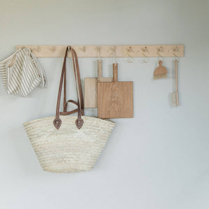 Handwoven Straw Beach Bag with Leather Handles